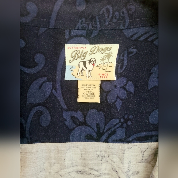 Big Dogs Brand Button Up Blue Shirt Size XL - Picture 7 of 7
